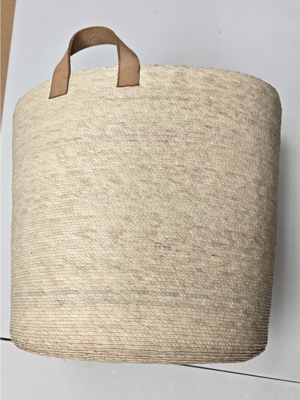NWT QUINCE Set Of 2 Handwoven Round Palm Baskets Medium Natural 8974 - Picture 6 of 16